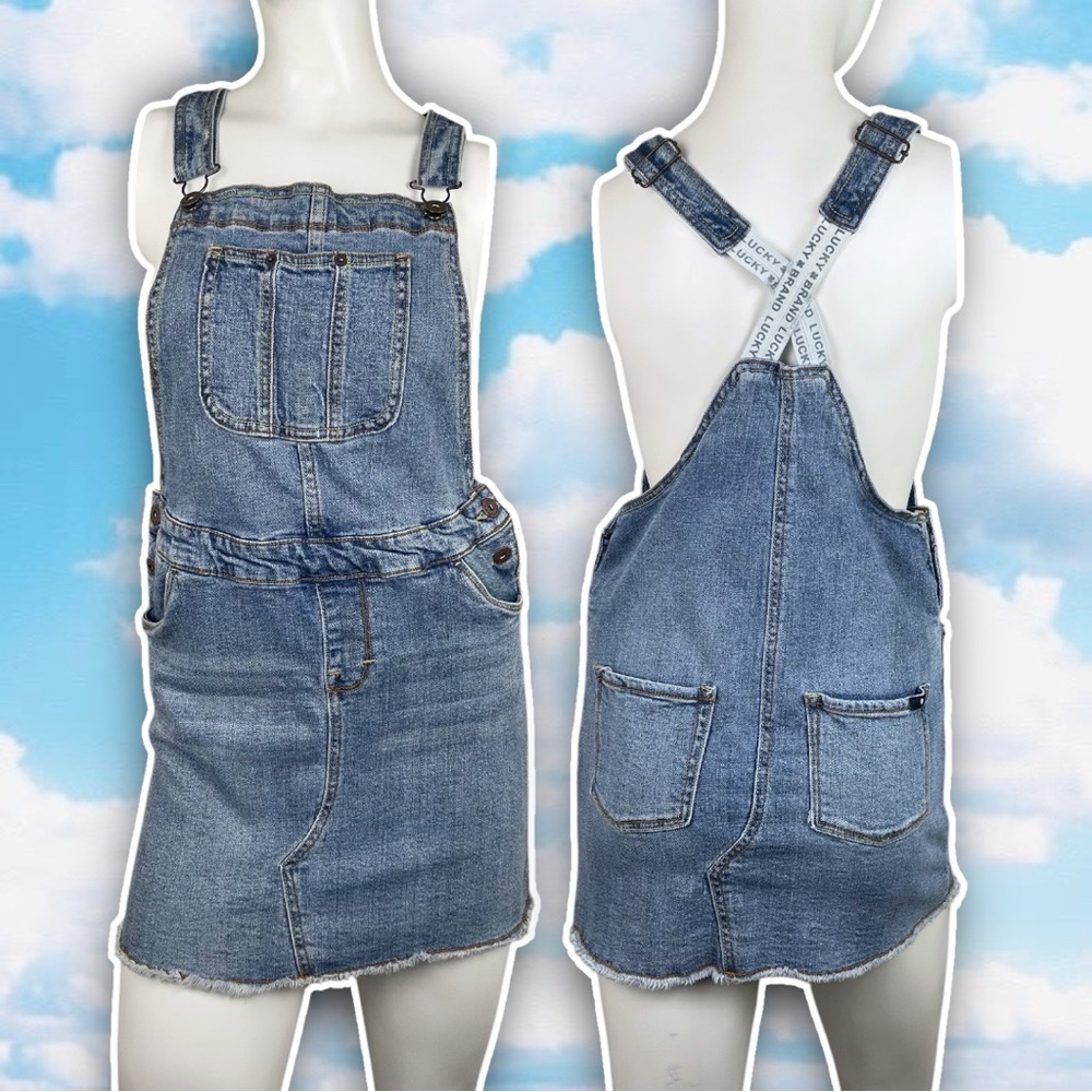 LUCKY BRAND Girls Denim Skirtall Overalls Skirt Kidcore School Party Boho Sporty